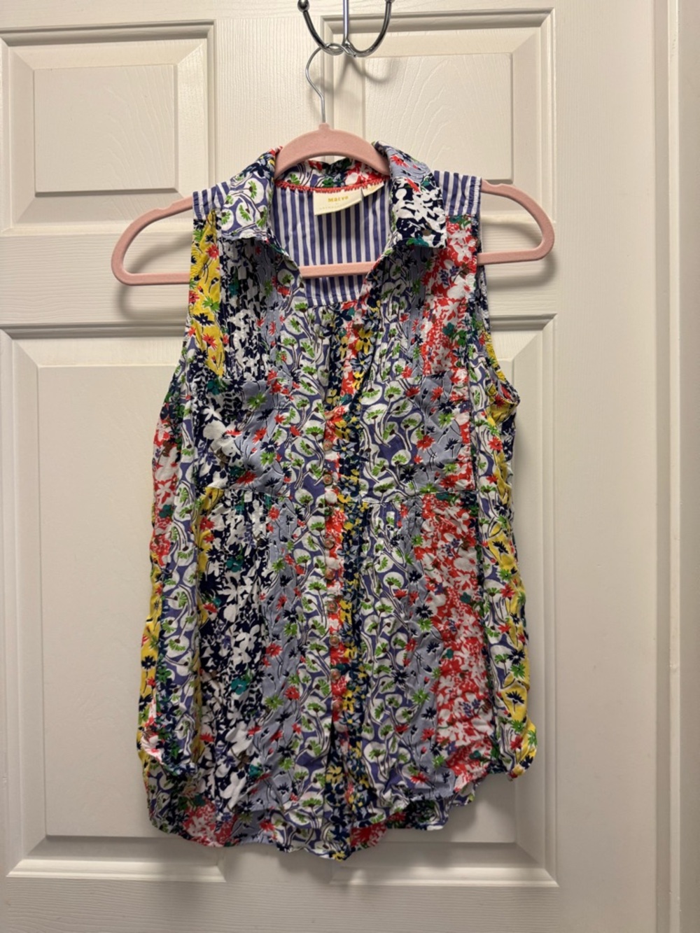 Mauve by Anthropologie Mixed-Print Blouse